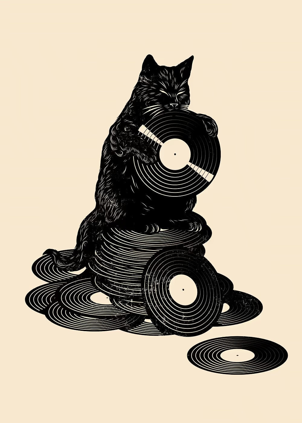 Vinyl Cat metal poster artwork